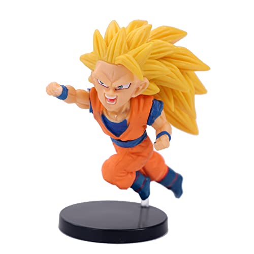 ZIYING 6 unids/Set 8-10 cm Dragon Ball Son Goku Kakarotto Super Saiyan 3 Negro Goku Kamehameha Figura de acción PVC Modelo Muñecas Regalos