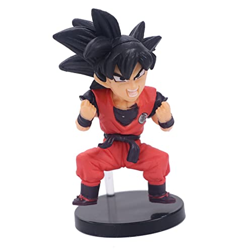 ZIYING 6 unids/Set 8-10 cm Dragon Ball Son Goku Kakarotto Super Saiyan 3 Negro Goku Kamehameha Figura de acción PVC Modelo Muñecas Regalos