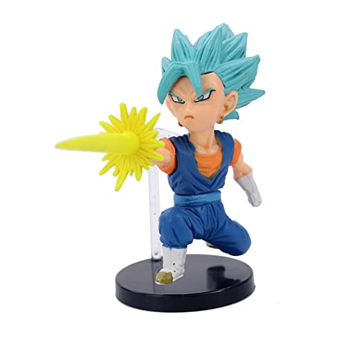 ZIYING 6 unids/Set 8-10 cm Dragon Ball Son Goku Kakarotto Super Saiyan 3 Negro Goku Kamehameha Figura de acción PVC Modelo Muñecas Regalos