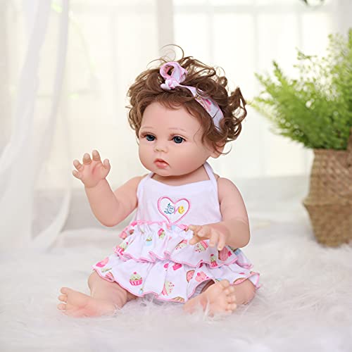 ZIYIUI 18inch 45CM Realista Reborn Muñeca Bebé Niñas Silicona Suave Para Todo el Cuerpo Baby Doll Niños Magnetismo Juguetes Recien Nacidos Cierra Niña Regalo