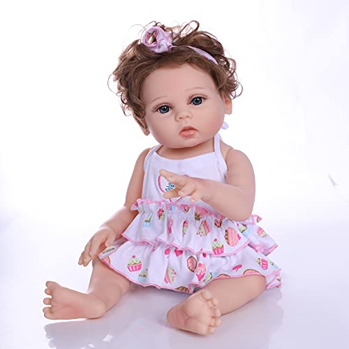 ZIYIUI 18inch 45CM Realista Reborn Muñeca Bebé Niñas Silicona Suave Para Todo el Cuerpo Baby Doll Niños Magnetismo Juguetes Recien Nacidos Cierra Niña Regalo