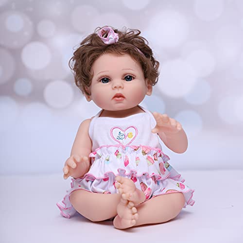 ZIYIUI 18inch 45CM Realista Reborn Muñeca Bebé Niñas Silicona Suave Para Todo el Cuerpo Baby Doll Niños Magnetismo Juguetes Recien Nacidos Cierra Niña Regalo