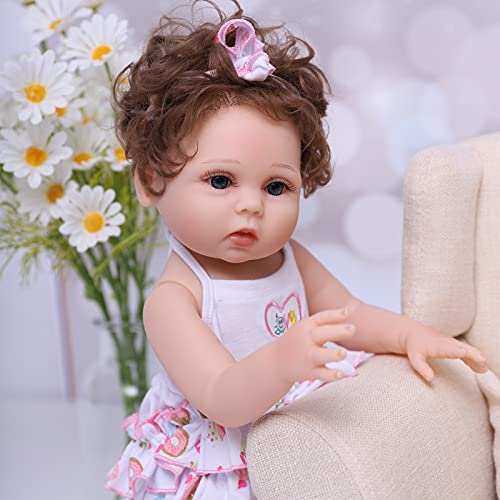 ZIYIUI 18inch 45CM Realista Reborn Muñeca Bebé Niñas Silicona Suave Para Todo el Cuerpo Baby Doll Niños Magnetismo Juguetes Recien Nacidos Cierra Niña Regalo