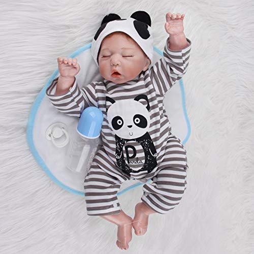 ZIYIUI 20 Pulgadas 50 cm Durmiendo Reborn Baby Doll Bebé Niño Vinilo Suave Silicona Realista Hecho a Mano Recién Nacido Regalo de Juguete