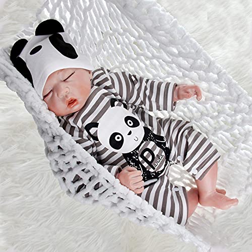 ZIYIUI 20 Pulgadas 50 cm Durmiendo Reborn Baby Doll Bebé Niño Vinilo Suave Silicona Realista Hecho a Mano Recién Nacido Regalo de Juguete