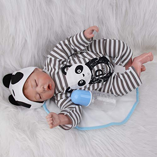 ZIYIUI 20 Pulgadas 50 cm Durmiendo Reborn Baby Doll Bebé Niño Vinilo Suave Silicona Realista Hecho a Mano Recién Nacido Regalo de Juguete