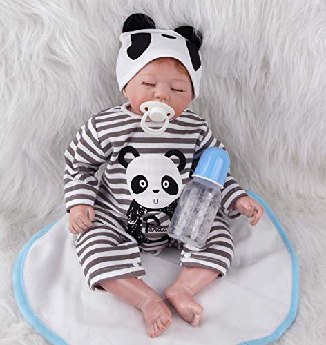 ZIYIUI 20 Pulgadas 50 cm Durmiendo Reborn Baby Doll Bebé Niño Vinilo Suave Silicona Realista Hecho a Mano Recién Nacido Regalo de Juguete