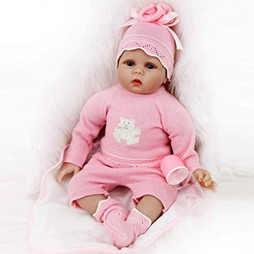 ZIYIUI 22 Pulgadas muñeca Reborn de Silicona Suave Vinilo Realista Lindo Bebe Reborn Girl 55cm muñeca de bebé Real Ojos Abiertos niño niña Juguetes