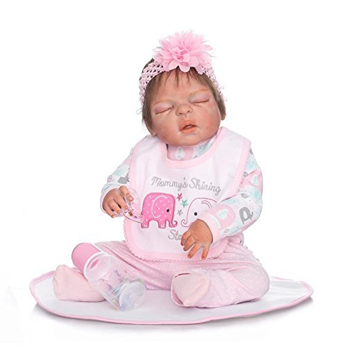 ZIYIUI 23 Pulgadas 57cm Muñecas Reborn Bebe Realista Lleno Cuerpo Silicona Girl Recién Nacido Muñecos Reborn Cumpleaños Hecho a Mano Regalos Navidad Juguetes Reborn Dolls