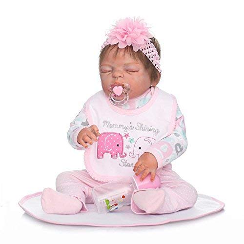 ZIYIUI 23 Pulgadas 57cm Muñecas Reborn Bebe Realista Lleno Cuerpo Silicona Girl Recién Nacido Muñecos Reborn Cumpleaños Hecho a Mano Regalos Navidad Juguetes Reborn Dolls