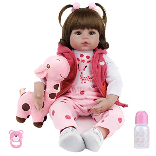 ZIYIUI Bebes Reborn niñas Muñecas Reborn Silicona Reales Recien Nacidos Toddler niño Realista Baby Dolls Girls Ojos Abiertos Baratos Muñecos Reborn Originales Bebe Reborn Verdadero 55 Cm (1)