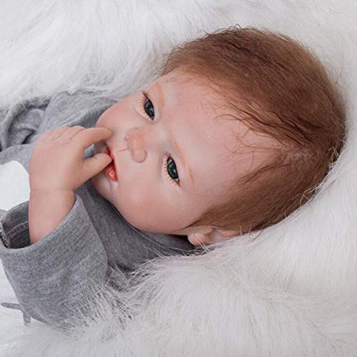 ZIYIUI Bebes Reborn niñas Muñecas Reborn Silicona Reales Recien Nacidos Toddler niño Realista Baby Dolls Girls Ojos Abiertos Baratos Muñecos Reborn Originales Bebe Reborn Verdadero 55 Cm (3)