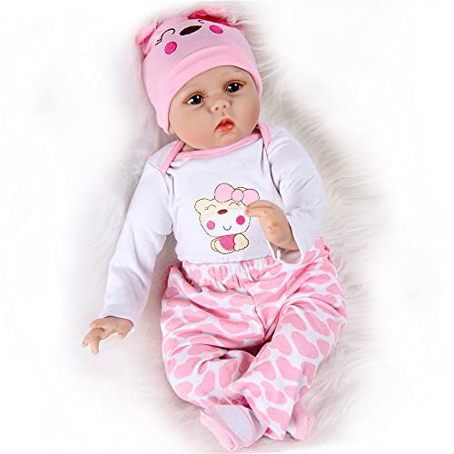 ZIYIUI Bebes Reborn niñas Muñecas Reborn Silicona Reales Recien Nacidos Toddler niño Realista Baby Dolls Girls Ojos Abiertos Baratos Muñecos Reborn Originales Bebe Reborn Verdadero 55 Cm (1)