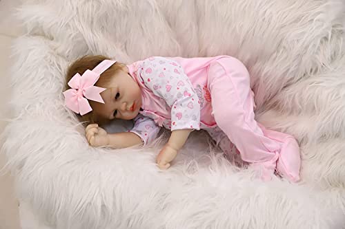 ZIYIUI Bebes Reborn niñas Muñecas Reborn Silicona Reales Recien Nacidos Toddler niño Realista Baby Dolls Girls Ojos Abiertos Baratos Muñecos Reborn Originales Bebe Reborn Verdadero 55 Cm (3)