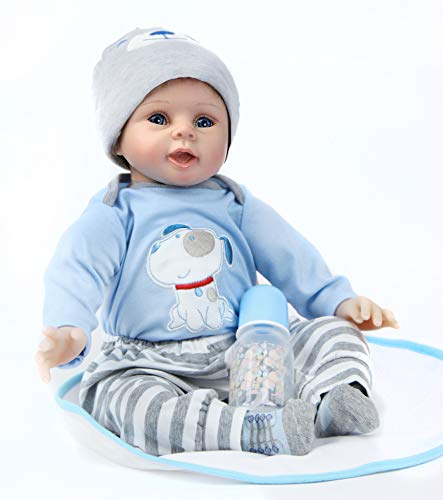 ZIYIUI Encantador 22 Pulgadas 55cm Muñecas Reborn Bebé Niño Silicona Suave Vinilo Vida Real Newbron Juguetes de Niño y Niña Magnéticos Baratos Reborn Doll