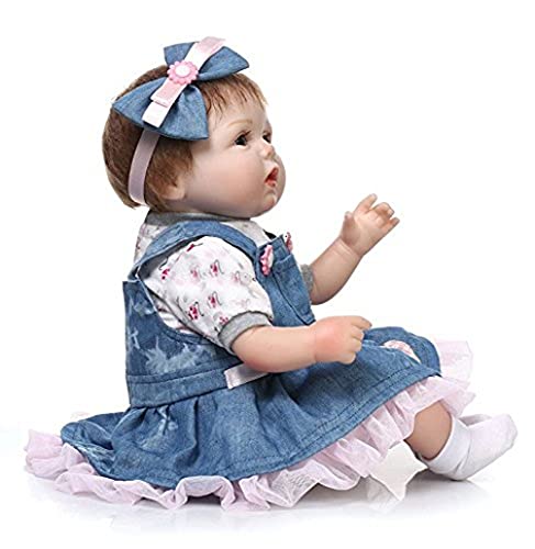 ZIYIUI Muñecos Bebé Reborn Niña 17 Pulgadas 45cm Silicona Suave Vinilo Vida Real Realista Juguetes para Bebés Recién Nacidos Boca Magnética Mejores Bebes Reborn Dolls