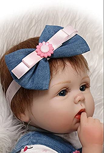 ZIYIUI Muñecos Bebé Reborn Niña 17 Pulgadas 45cm Silicona Suave Vinilo Vida Real Realista Juguetes para Bebés Recién Nacidos Boca Magnética Mejores Bebes Reborn Dolls