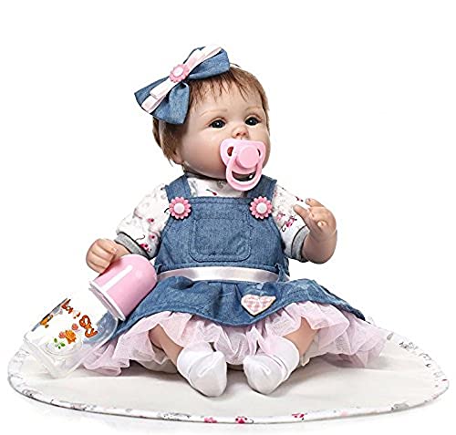 ZIYIUI Muñecos Bebé Reborn Niña 17 Pulgadas 45cm Silicona Suave Vinilo Vida Real Realista Juguetes para Bebés Recién Nacidos Boca Magnética Mejores Bebes Reborn Dolls