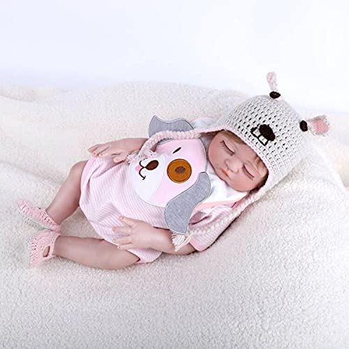 ZIYIUI Realista 50 cm 20 Pulgadas Reborn Bebé Muñecas Silicona de Cuerpo Completo Recién Nacido Hecho a Mano Reborn Doll Ojos Cerrados Niña Barato Regalo de cumpleaños Magnético Juguetes