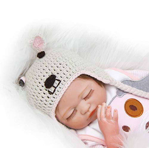 ZIYIUI Realista 50 cm 20 Pulgadas Reborn Bebé Muñecas Silicona de Cuerpo Completo Recién Nacido Hecho a Mano Reborn Doll Ojos Cerrados Niña Barato Regalo de cumpleaños Magnético Juguetes