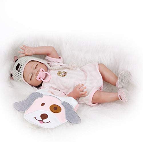 ZIYIUI Realista 50 cm 20 Pulgadas Reborn Bebé Muñecas Silicona de Cuerpo Completo Recién Nacido Hecho a Mano Reborn Doll Ojos Cerrados Niña Barato Regalo de cumpleaños Magnético Juguetes