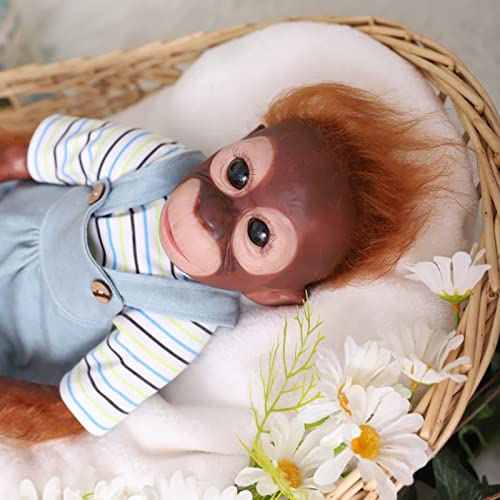 ZIYIUI Reborn Baby Monkey 21 Pulgadas 52 cm Hecho a mano Realista Reborn Pintura Detallada Muñeca de Arte Coleccionable Muñeca Niños Juguetes Regalo