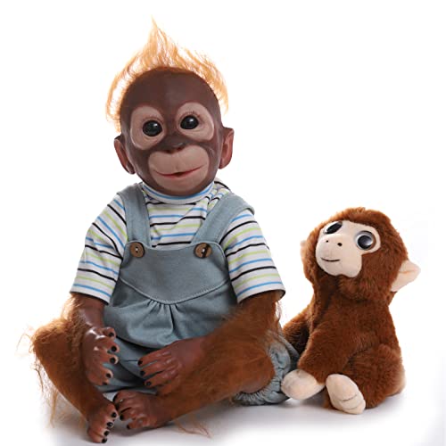 ZIYIUI Reborn Baby Monkey 21 Pulgadas 52 cm Hecho a mano Realista Reborn Pintura Detallada Muñeca de Arte Coleccionable Muñeca Niños Juguetes Regalo