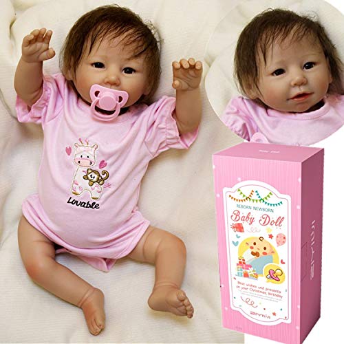 ZIYIUI Reborn Muñecos bebé Realista Niña Muñeca Reborn Baby Dolls Silicona Hecha a Mano Recién Nacido 20 Pulgadas Barato Niños Juguete Regalo