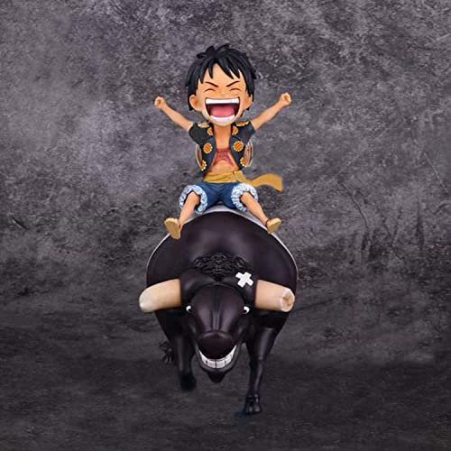 ZSM Japense Anime One Piece Monkey D Luffy en un Buey Lindo Juguete CLORURO DE POLIVINILO Figura de acción Colección Modelo Juguetes Muñecas Regalo 12 cm YMIK