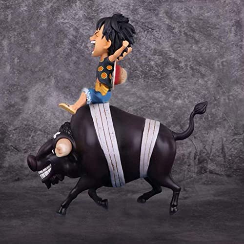 ZSM Japense Anime One Piece Monkey D Luffy en un Buey Lindo Juguete CLORURO DE POLIVINILO Figura de acción Colección Modelo Juguetes Muñecas Regalo 12 cm YMIK