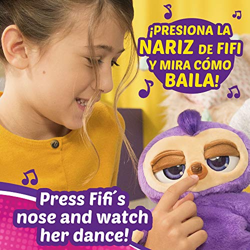 Zuru Pets Alive Oso perezoso bailarín Fifi, Juguetes para niños con música, baile swish swish, Oso peluche interactivo con movimiento, Juguetes para niños 3 años