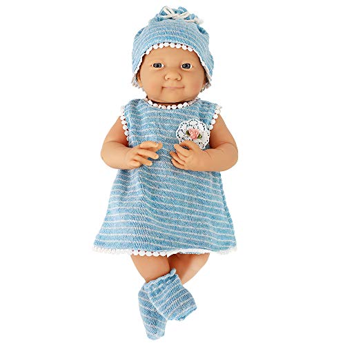 ZWOOS Ropa de Muñecas para New Born Baby Doll, Lindo Atuendo con Sombrero y Calcetines para 18 " Muñecas (40-45 cm)