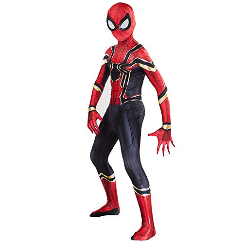 ZXDFG Disfraces Spiderman Niño,Superhéroe Disfraz Spiderman Niño Homecoming Halloween Navidad Traje Spiderman Niño Cosplay Máscara,Máscara y Disfraz Independientes,Spandex/Lycra