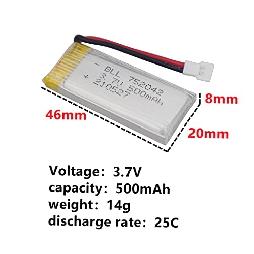 ZYGY 5x3.7V 500mAh 25C batería y 5en1 Cargador para H31 H37 H6D Hubsan X4 FPV H107C/D/L/P H108 JXD392 JXD388 JXD385 UDI U816A SYMA X5C X5SW HS170 HS170C HS170G F180W TR-C385 TR-P51 TR-F22