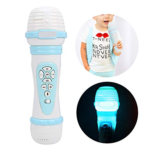 01 Juguete de micrófono, micrófono de Karaoke para niños Que se Puede Cambiar por Voz, Azul plástico Colorido Interesante para niños(Multifunctional Fun Microphone-Microphone Blue)