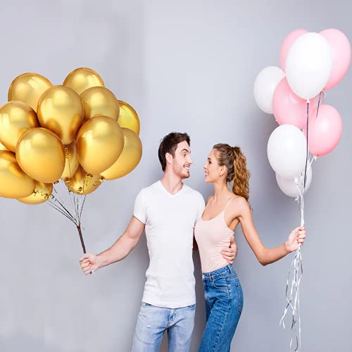 100 Globos Metalizados, Globos Fiesta de 5 Pulgadas, Globo Metalicos, Globos Forma Redonda, Globos Cumpleaños, Globo Látex para Fiestas de Cumpleaños, Bodas, Aniversarios y Celebraciones