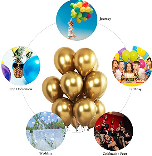 100 Globos Metalizados, Globos Fiesta de 5 Pulgadas, Globo Metalicos, Globos Forma Redonda, Globos Cumpleaños, Globo Látex para Fiestas de Cumpleaños, Bodas, Aniversarios y Celebraciones