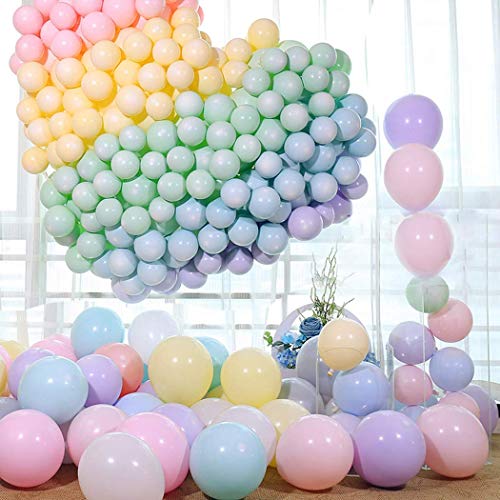 100 Piezas Multicolor Globos Pastel 10 Pulgadas Macaron Latex Balloon Globos de Helio Globos de Fiesta para Decoraciones de Cumpleaños Bodas Fiestas Aniversario Baby Shower