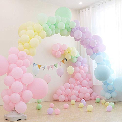 100 Piezas Multicolor Globos Pastel 10 Pulgadas Macaron Latex Balloon Globos de Helio Globos de Fiesta para Decoraciones de Cumpleaños Bodas Fiestas Aniversario Baby Shower