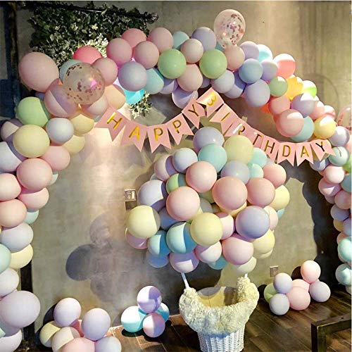 100 Piezas Multicolor Globos Pastel 10 Pulgadas Macaron Latex Balloon Globos de Helio Globos de Fiesta para Decoraciones de Cumpleaños Bodas Fiestas Aniversario Baby Shower