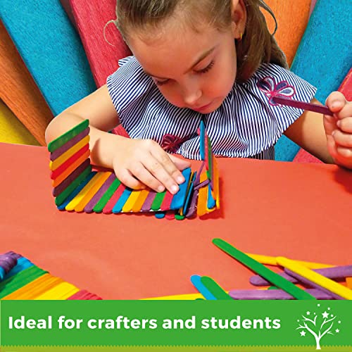 1000 Palitos de Madera de Colores para Manualidades. DIY para Niños y Mayores. Palos de Helado Coloreados en 6 Tonos para Realizar las Construcciones y Manualidades más Espectaculares y Creativas