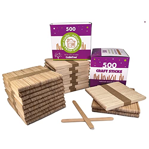 1000 Palitos de Madera para Manualidades con Punta Redondeada. DIY 100% Natural para Niños y Mayores. Palos de Helado para Construcciones, Pintar y Crear sin Límites. Depresores de Madera.