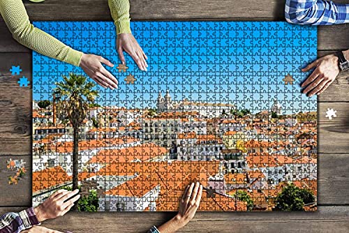 1000 piezas Alfama Downtown en Lisboa Vista del Alfama Downtown en Lisboa Rompecabezas de piezas grandes para adultos Juguete educativo para niños Juegos creativos Entretenimiento Rompecabezas de made