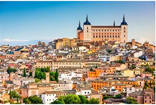 100/300/500/1000 piezas juego de rompecabezas juguetes para niños adultos,Toledo España ciudad vieja paisaje urbano en el Alcázar  Regalos de cumpleaños para niños