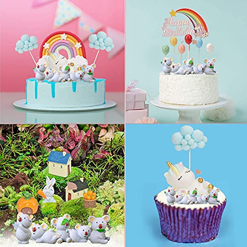 12pcs Cake Cupcake Topper, Mini Figuras de Cake Topper Decoración Tartas Infantiles, Cake Topper Decorar Cake Cumpleaños Decoración Infantiles Niñas para Boda Aniversario(Amarillo)