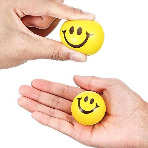 15 Bolas Divertidas Amarillas de Estrés de Cara de Sonrisa Mini Bola Elástica de Espuma Pelota de Sonrisa Premio de Carnaval, Relleno de Bolsa para Fiesta de San Valentín, Regalo de Prop