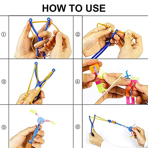 15 Piezas Arrow Rocket Copters.BESTZY Helicóptero Noche Volando Juguete - Elastic Powered Sling Shot Heli.Las Flechas de la fricción para atrapar el helicóptero