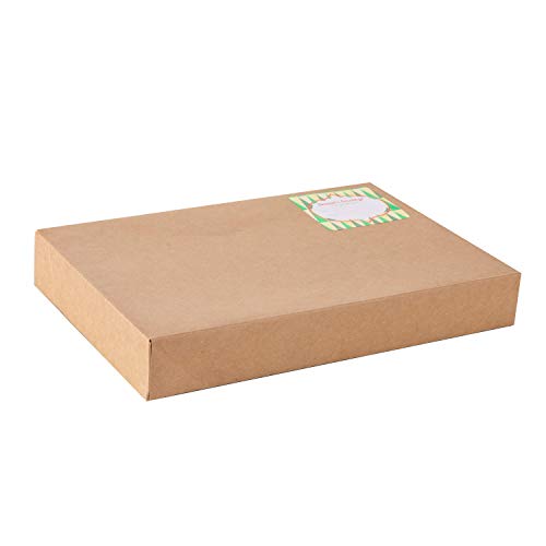 16 pcs Caja de Kraft de Camisa de Tamaños Surtidos con 16 Pegatinas de Etiquetas de Regalo para Navidad, Vacaciones, Día del padre, Cumpleaños