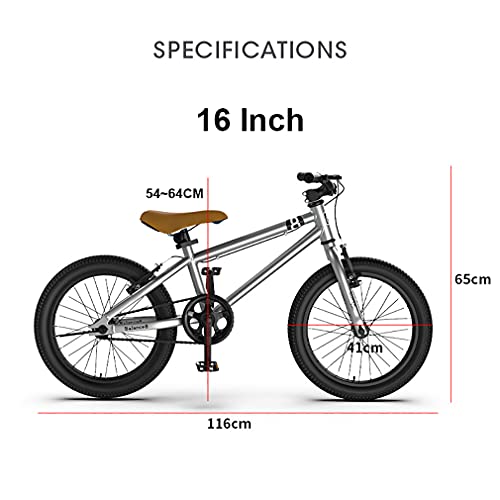 16/20 Pulgadas Bicicleta MontañA NiñO Bicicleta Infantil MontañA,Freno En V/Cuadro Acero Con Alto Contenido Carbono/Rueda Auxiliar ExtraíBle/NiñOs Mayores 6AñOs/Guardabarros Gratis