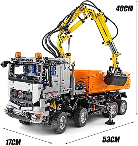 19007 Technic Camión Grúa Modelo, 2819 Piezas, Camión Ingeniería Alta Tecnología con Control Remoto y Motores, Compatible con Lego Technic